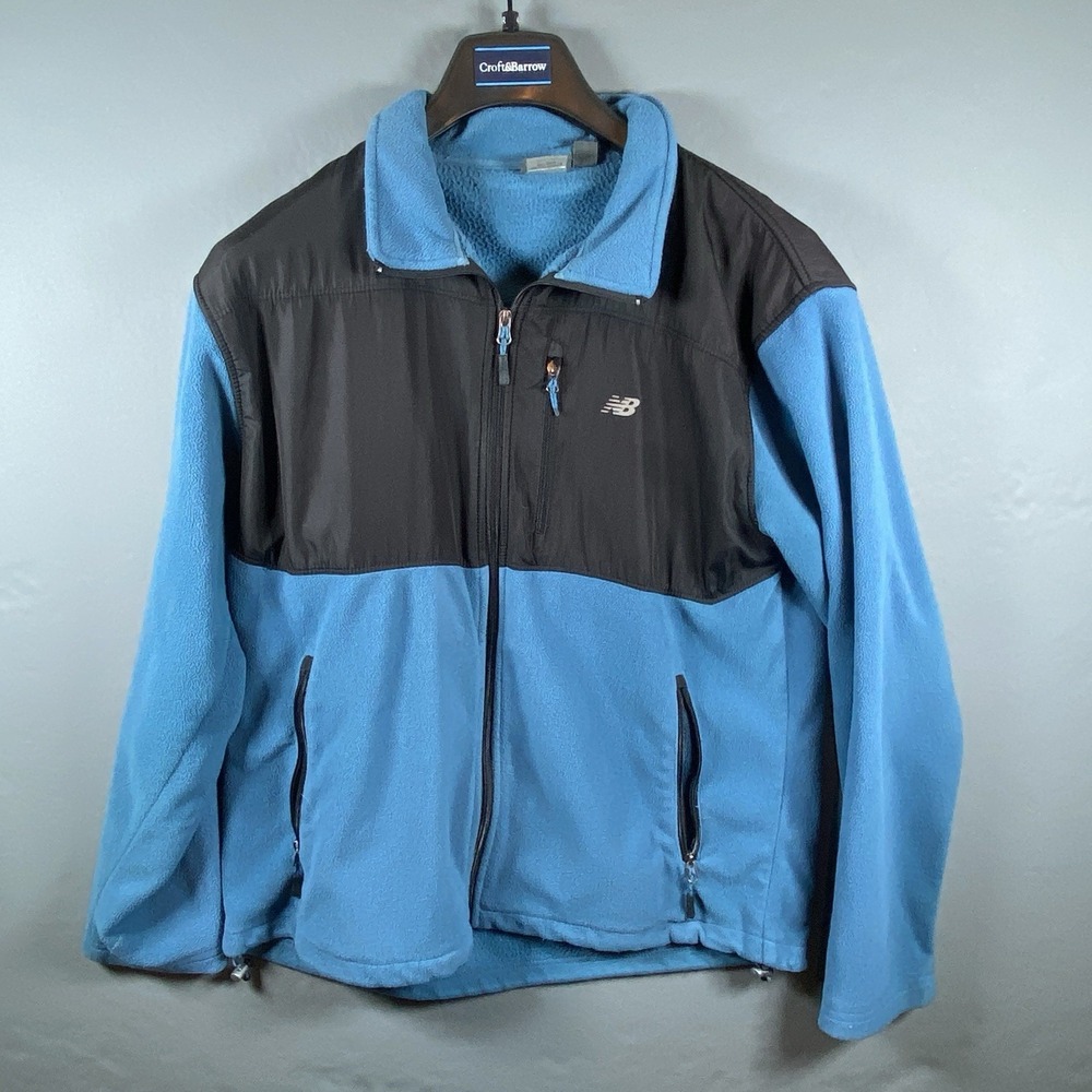 New Balance Full Zip Quilted Soft Shell Polyester Fleece Men's Jacket Sz L